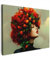 MuchoWow© Leinwand 40x30 cm Deko Schlafzimmer Aesthetic Leinwandbilder Wohnzimmer Gemälde Foto Geschenk Living Room Decoration Frau - Äpfel - Rot - Blätter