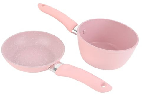 Aluminum Alloy Frying Pan Nonstick Milk Pot Set with Removable Handle for Electric Ceramic Stove Compact Space Saving Design