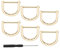 PATIKIL 1 D-Rings Screw in Shackle, 6 Pcs Horseshoe U Shape D Ring Zinc Alloy Semicircle Buckles Replacement for Purse Keychain Collar Accessories Craft, Light Gold