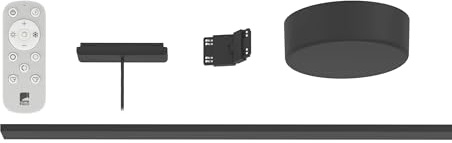EGLO Niedervolt Schienensystem Track Plus erweiterbares | Set mit Fernbedienung, Starterset Schienenleiste für Wand und Decke, Kunststoff in Schwarz, L 95 cm