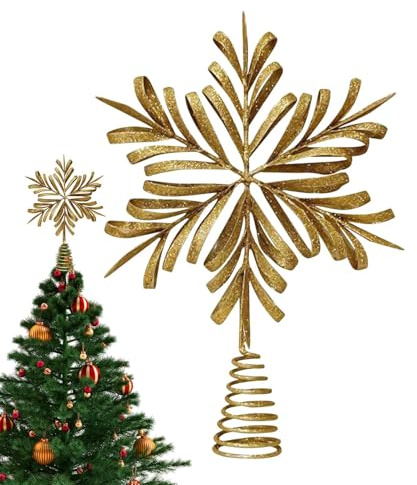 Christbaumspitze,3D Schneeflocken Weihnachtsstern Christbaumspitze - Leichte Weihnachtsdekoration Für Festliche Innen- Und Außendekoration Wohnzimmer Geschäft