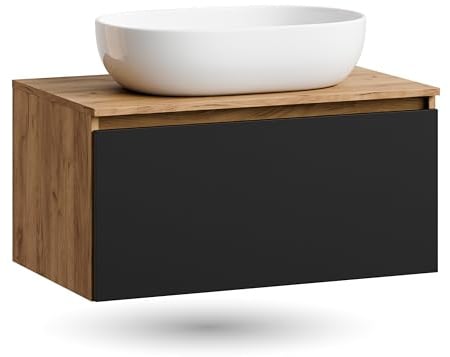 Planetmöbel Arisa Waschtisch mit Unterschrank 80 cm Gold Eiche