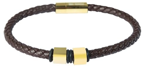 Akzent Armband Unisex - Premium Armband Unisex in Braun aus Leder, 100% Wasserfest & Hautverträglich