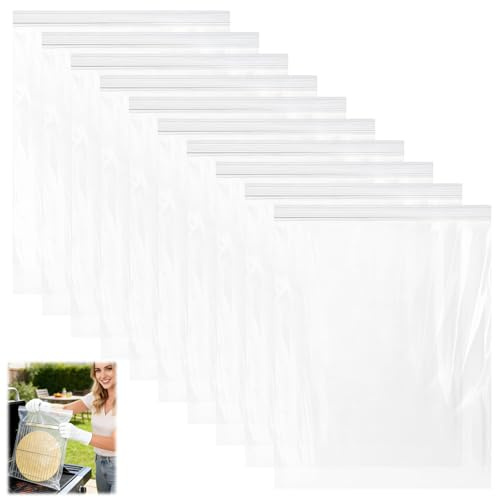 Oven Cleaner Bags for Racks, 10 Pcs Reusable Oven Cleaning Bags for Cleaning Various Sizes of Ovens Racks, No Scrub (60x40cm)
