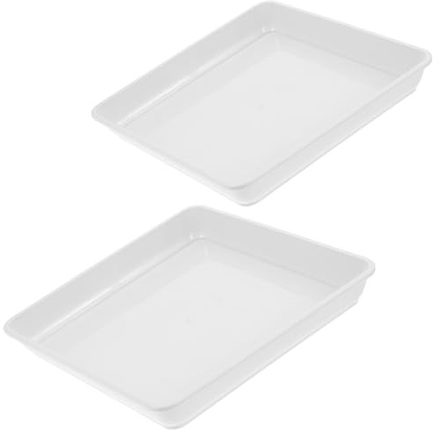 Toyvian Soucoupe pour Plante Carrée 220 en Plastique, Lot de 2, Bac | Base Plate à Fond Plat, Protège les Surfaces, Maintient L’humidité, pour Pots Percés et Bonsaïs