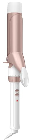 Conair Double Ceramic 1 ½-Inch Curling Iron, 1 ½-Inch Barrel Creates Soft Waves & Curls, Hair Curler for Use on Medium & Long Hair, White/Rose Gold