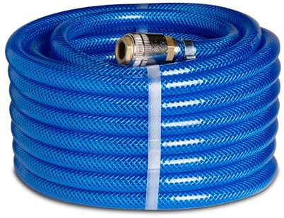 FITT AIR HOSE KIT 9 mm x 10 m – Druckluftschlauch Flexibel mit Armaturen und Schnellkupplung; Made in Italy; aus PVC mit Polyesterverstärkung; Berstdruck 90 bar; Beständig von -20° bis +90°C