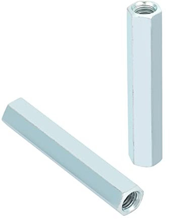 2 Pezzi M8 * 66 dado Esagonale Lungo, Connettori dado Lungo Accoppiamento Esagonale dado Esagonale dado Colonna per Unire Lunghezze di Prigioniero O Barra Filettata Continua