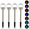 Relaxdays 4 x Gartenleuchte Glaskugel, LED Solarleuchten in Bruchglas Optik, Farbwechsel, Wegeleuchte inkl. Erdspieß, Silber