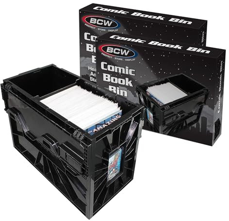BCW Comic Mülleimer, Kunststoff, Schwarz, 2 Stück