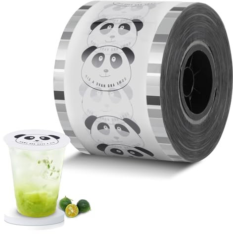 MXBAOHENG 2400pcs Cup Sealer Film Bubble Tea Sealing Film for PP Plastic and Paper Cups Φ 90 mm (3.54'')-95mm(3.74'')