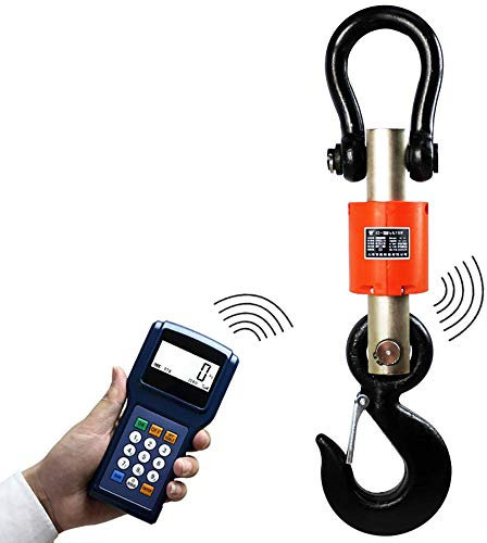 NEWTRY Elektronische Kranwaage 5T/5000KG Industriewaage Kabellos Digitale Hängewaage LED Bildschirm mit Fernbedienung