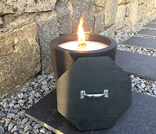 WeberHomemade® | Wachsfresser | Kerzenfresser | Schmelzlicht anthrazit Feuerschale XXL groß Wachsfresser Wachs Kerze Gartenfeuer Terrassenfeuer mit Dauerdocht Poolfeuer Eventfeuer