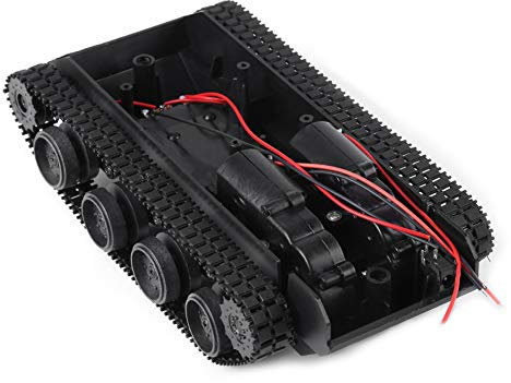 Tank Chassis, Smart Robot Car Tank Chassis Kit, Leichtes stoßdämpftes Kunststoff Tankchassis DIY Kit mit 130 Motor 3V-7V zur Herstellung von Panzerspielzeugen oder Roboterprojekten