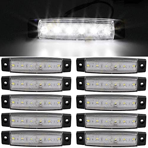 GSRECY Set von 10 6-LED 24 V seitlichen Positionsleuchten 9,7 cm für LKW, bernsteinfarbene Positionsleuchten, hintere seitliche Positionsleuchten, Positionsleuchten für LKW-Kabine