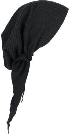 Madison Headwear Vorgebundene Lurex-Linien Kopftücher für Frauen mit einem einzigartigen glitzernden Finish und dehnbarem geripptem Stoff (Schwarz/Silber)