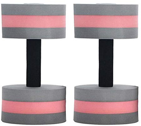 ifundom Water Dumbbells for Water Aerobics, 2 Pink Plastic Foam Fixed Dumbbells for Aquatic Exercises and Weight Loss