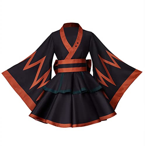 RocailleCos Anime My Hero Katsuki Kimono Cosplay Costume Women's Lolita Maid Dress Kimono Halloween Outfits