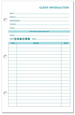 Next Day Labels Client Data Cards - Multicolor, 100 Blatt, 14,9 cm x 21,6 cm, für Friseure, Spa, Nagelstudios uvm.