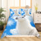 Niedliches Lama Bettwäsche Set Lama Alpaka Bettbezug für Kinder Jungen Mädchen Schlafzimmerdekor Cartoon Lama Alpaka Design Bettbezug 155 x 220 Blauer Himmel Wildtier Tagesdecke mit 1 Kissenbezug