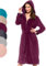 Morgenstern Bademantel Damen Reißverschluss Kapuze Hausmanel Bordeaux M
