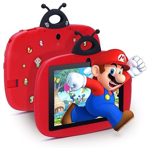 C idea Kinder-Tablets, 7-Zoll-Tablet für Kinder mit Android 12/IWAWA/IPS-Augenschutzbildschirm/32 GB Speicher, Kleinkind-Lerntablett für Kinder im Alter von 3–7 Jahren (Marienkäfer)