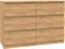 VBChome Kommode 6 Schubladen 120x39x81 cm Eiche Holzoptik Grifflos Vielseitiger Mehrzweckschrank Flur Schlafzimmer Wohnzimmer Kinderzimmer Einfache Montage Stabil Modern