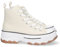 shoes&blues.es 72962-Zapatilla Abotinada de Plataforma para Mujer, Comoda, Estilo Bamba, Material de Lona, y Cierre de Cordones. Talla 40 Beige