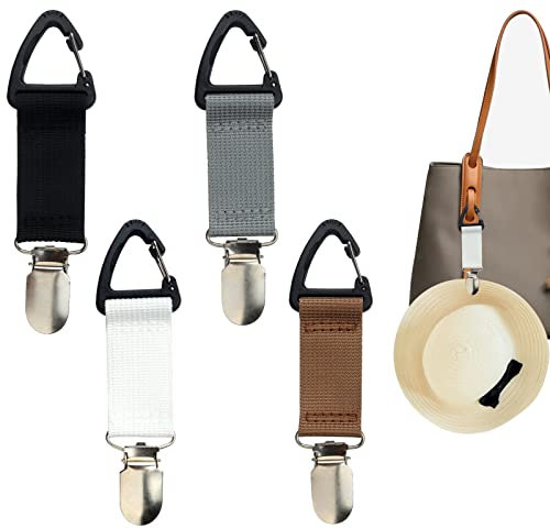 Roellgs 4 Piece Scarf and Hat Clip Travel, Multifunctional Clip|Hat Organiser|Portable Outdoor Travel Accessories|Backpack Handbag Hat Clip