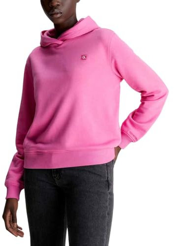 Calvin Klein Jeans CK Embro Badge Regular Hoodie J20J223227 Felpe con Cappuccio, Rosa (Pink Amour), L Donna