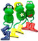 Hekasvm Frösche Figuren Garten Deko,3 Stück Frosch Tiere Garten Statuen Deko Draußen Figuren für Garten Kantenhocker Zaunhocker Bauernhof Balkon Wohnzimmer Office (Frog A)