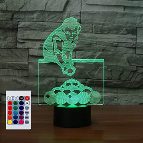 SUPERHONGJIHAO Nachtlicht für Kinder, 3D-Spiel-Tischtennis-LED-Lampe mit Fernbedienung, 16 Farbwechsel, Weihnachts-Geburtstagsgeschenk für Kinder