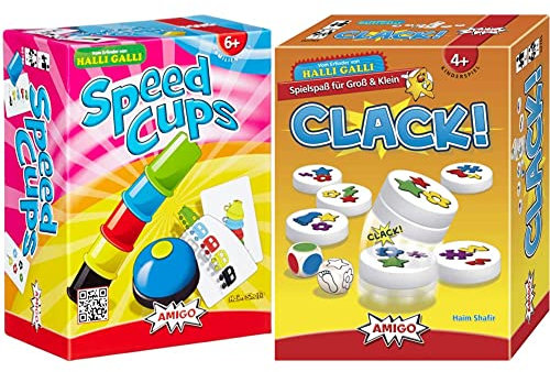 AMIGO 03780 - Speed Cups, Geschicklichkeitsspiel & 02765 - Clack!, 17,1 x 12,8 x 5,6cm
