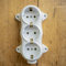 Steckdose- FEST 3 Fach 16A 250V Aufputz Montage Messing Weiss Retro Bakelit-Optik