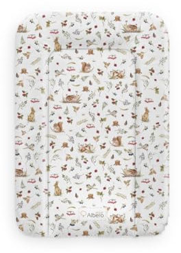 decorwelt Matelas à langer, 50 x 70 cm, lavable, imperméable, accessoire de table à langer, motif animaux de la forêt