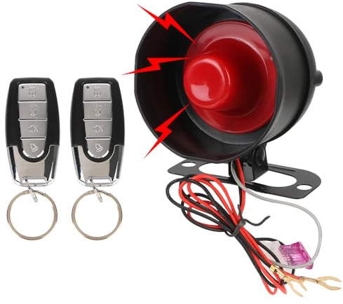 Shkalacar Universelle Autoalarmanlage, 12 Volt Auto Alarmanlage mit 2 Fernbedienungen, zerstörungsfreie Installation, 7 Empfindlichkeitsstufen, 125dB Fahrzeugschutzsystem und Fahrzeugalarmanlage