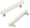 SZLXJMFL Möbelgriffe Weiß, 2 Stück Küche Griffe Modern, Marmor+Aluminiumlegierung | Handpoliert, Gesamtlänge: 45-162 mm Bügelgriff, Möbel Griffe Mit Befestigungsschrauben-132mm/5.2in
