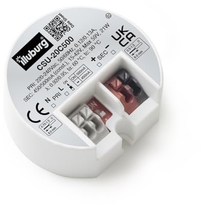 illuburg LED Trafo 450mA - 500mA Konstantstrom 7W - 20W LED Netzteil Treiber Transformator Vorschaltgerät Driver Power Supply