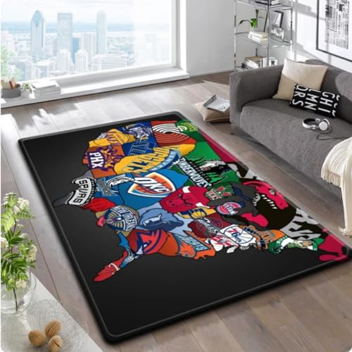 NBA Basketball Teppiche - Home Decor große Fläche Teppiche für Wohnzimmer Jungen Schlafzimmer Nachttisch Bodenmatte 80 * 150cm