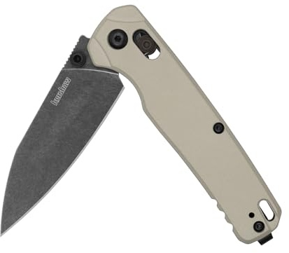 Kershaw Bel Air Taschenmesser, hergestellt in den USA, 8,6 cm CPM MagnaCut Stahlklinge, EDC-Design, Duralock-Verriegelungsmechanismus, manuelle Ordner, schwarze Cerakote-Klinge, Taschenclip