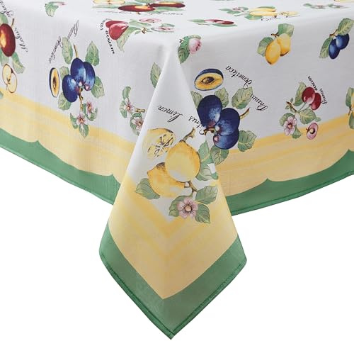 Elrene Home Fashions Villeroy & Boch French Garden Fleurence Stain and Water Resistant Dining Tablecloth, 60x102 Rectangle