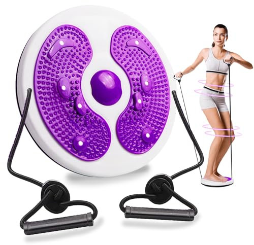 DONGTATA Tabla de equilibrio de disco de cintura giratoria con cordón (morado)