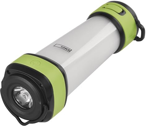 EMOS multifunktionale LED Camping Laterne, tragbare 360° Akku-Campinglampe mit Rotlicht und Powerbank Funktion, Magnet und Haken, 7 Modi, Helligkeit 360 lm, Leuchtweite 190 m, 19 h Leuchtdauer