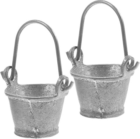 Abaodam 2stücke Miniatur-Eimer-Modell Aus Tiny Wasser Eimer Für Puppenhaus Kleine Dekoration Tragbar Und Langlebig Für Miniatur- Und Spielzeug