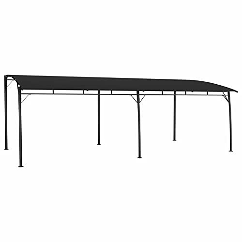 Homgoday Tenda Parasole da Giardino Pergola Bioclimatica Gazebo Esterno Resistente Pergola da Giardino Tende per Pergolato Esterno,Tenda Parasole da Giardino 6x3x2,55 m Antracite
