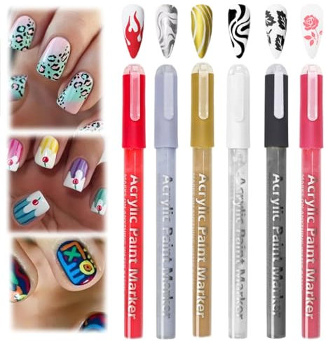 6PCS Nail Art Pens,Nail Varnish Pens,Nail Polish Pens,Nail Art Gra-ffiti Pen,Nail Art Nail Pens,Nail Polish Pen Set,Nail Varnish Pen,Gel Nail Pens,Nail Polish Pen,Nail Art Kit,Nail Art Pens,01#