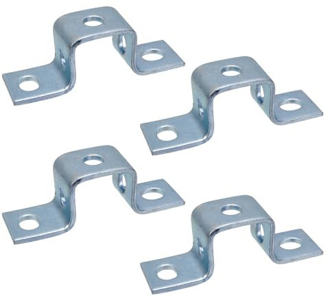 Crapyt 4 PCS U Bracket Square Bracket U Bracket Pipe Clamp Square Tube Clamps for Fixing Pipes and Columns Rigid Pipe Strap 5.24×1.46×1.77