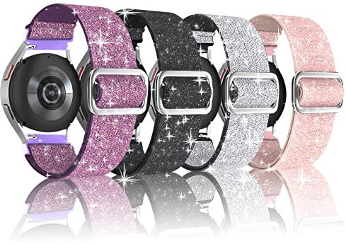 20mm Nylon Geflochtenes Armband Kompatibel Mit Samsung Galaxy Watch 5 Pro/6/5/4 40mm 44mm/6 Classic 43mm 47mm/4 Classic 42 46mm/Active 2 40mm/3 41mm (20mm, 4colorC)