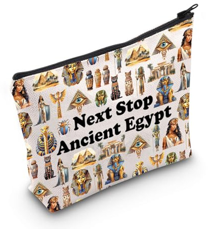 Kosmetiktasche mit antiken Ägypten-Symbolen, Ancient Egypt Vacation Gift Altes Ägypten Reise Make-up Tasche Altes Ägypten Liebhaber Geschenk Afrika Reise Geschenk, Next Stop Antikes Ägypten