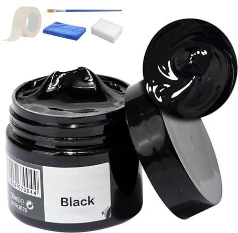 Juego de reparación de piel sintética, 75 g, color negro